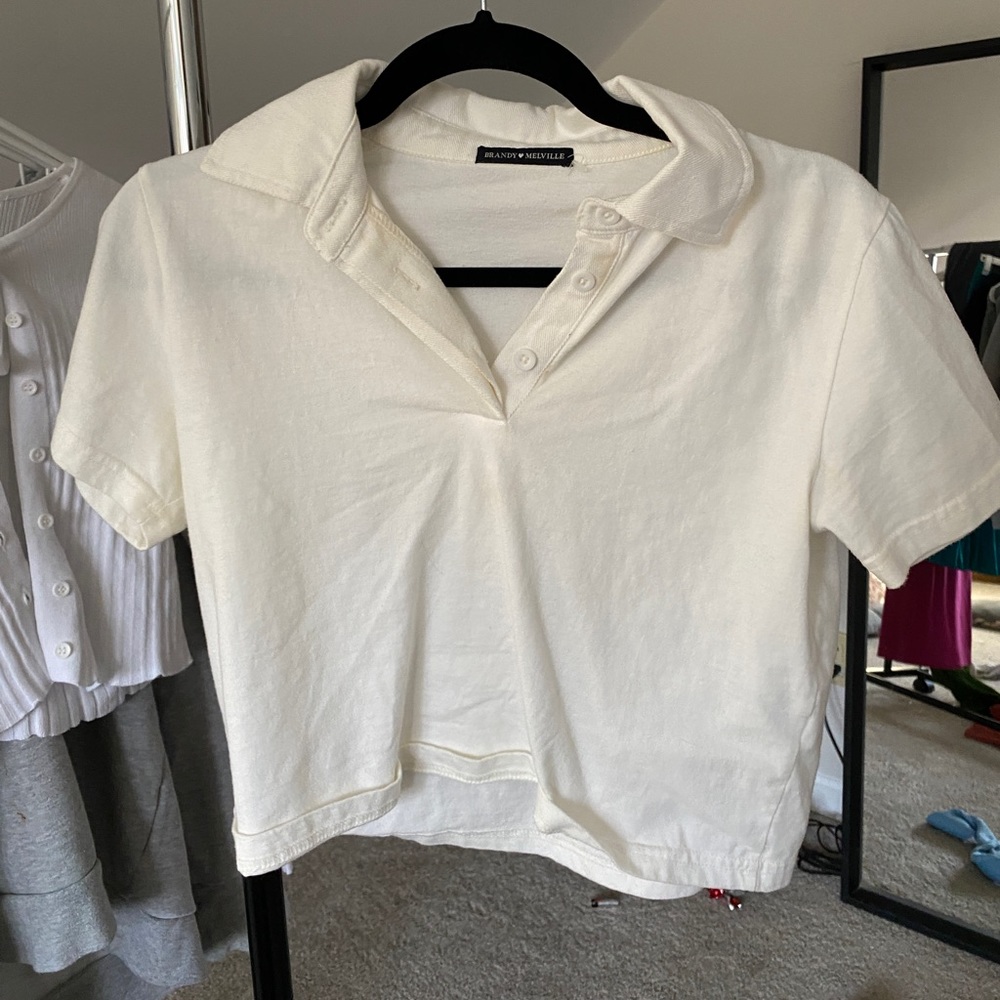 Brandy Melville white polo shirt